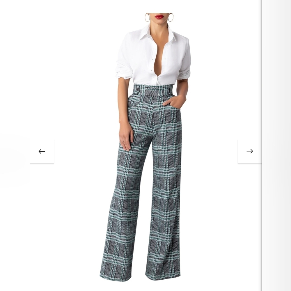 Plaid High-Waisted Women's Pants Size Small